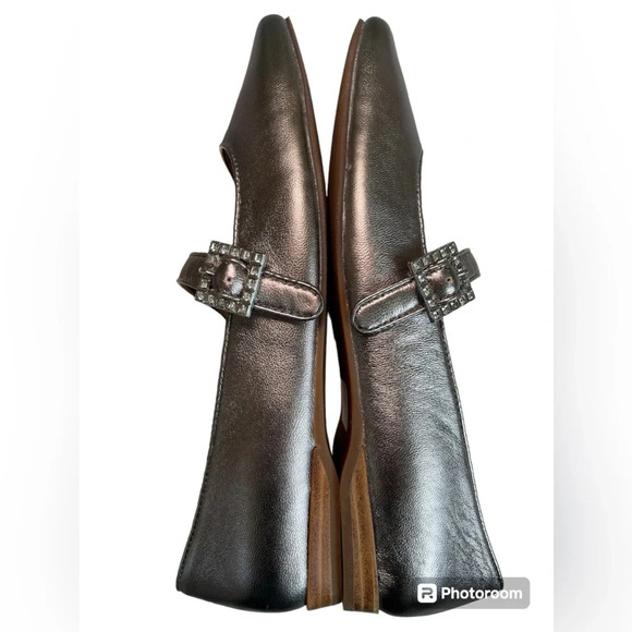 Anthropologie Silent D Mary Jane Ballet Flats Metallic Size 38 - Picture 4 of 10